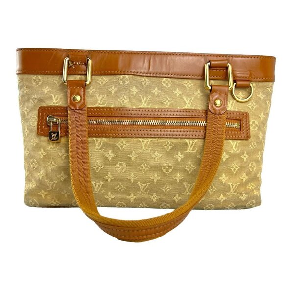 LOUIS VUITTON Monogram LV Mini Lucille PM Bag Beige Camel Brown 2004 Authentic - Picture 3 of 17